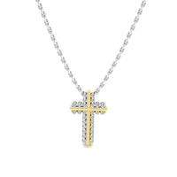 JBR Classic Cross Design Round Cut Sterling Silver Necklace - JBR Jeweler