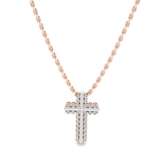 JBR Classic Cross Design Round Cut Sterling Silver Necklace - JBR Jeweler