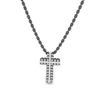 JBR Classic Cross Design Round Cut Sterling Silver Necklace - JBR Jeweler