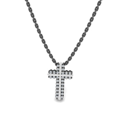 JBR Classic Cross Design Round Cut Sterling Silver Necklace - JBR Jeweler