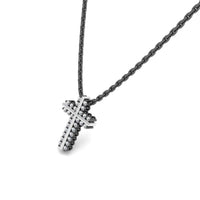 JBR Classic Cross Design Round Cut Sterling Silver Necklace - JBR Jeweler