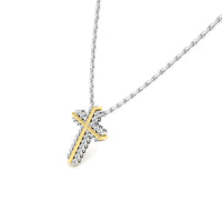 JBR Classic Cross Design Round Cut Sterling Silver Necklace - JBR Jeweler