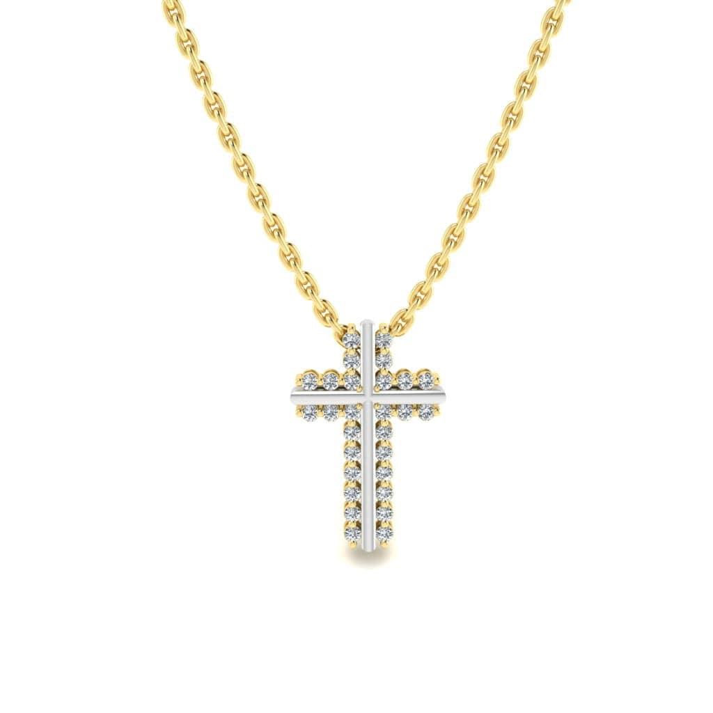 JBR Classic Cross Design Round Cut Sterling Silver Necklace - JBR Jeweler