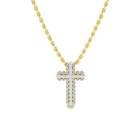 JBR Classic Cross Design Round Cut Sterling Silver Necklace - JBR Jeweler