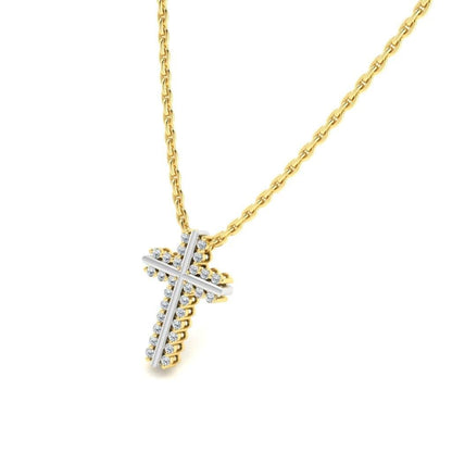 JBR Classic Cross Design Round Cut Sterling Silver Necklace - JBR Jeweler