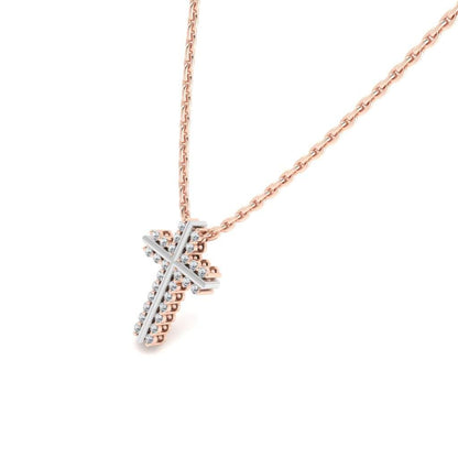 JBR Classic Cross Design Round Cut Sterling Silver Necklace - JBR Jeweler