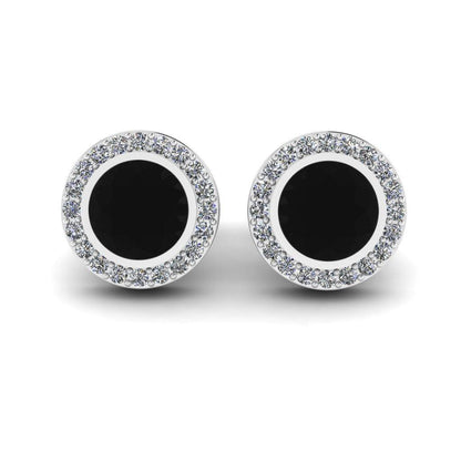 JBR Classic Halo Black Diamonds Sterling Silver Stud Earrings - JBR Jeweler