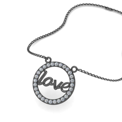 JBR Classic Love Symbol Sterling Silver Geometric Necklace - JBR Jeweler