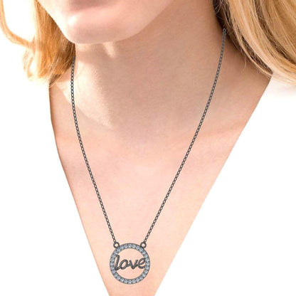 JBR Classic Love Symbol Sterling Silver Geometric Necklace - JBR Jeweler