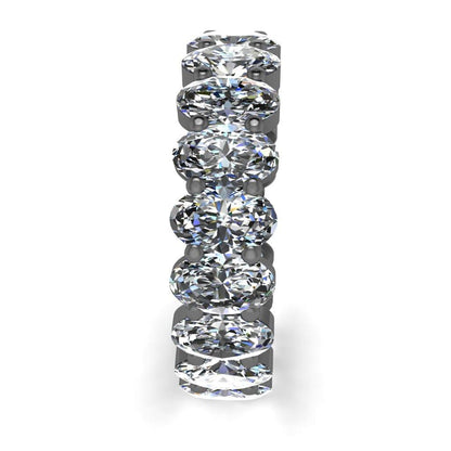 JBR Classic Oval Cut Sterling Silver Eternity Band for Women - JBR Jeweler