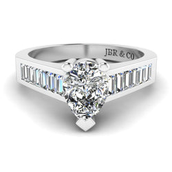 JBR Classic Pear Cut Sterling Silver Ring - JBR Jeweler