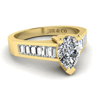 JBR Classic Pear Cut Sterling Silver Ring - JBR Jeweler