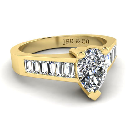 JBR Classic Pear Cut Sterling Silver Ring - JBR Jeweler