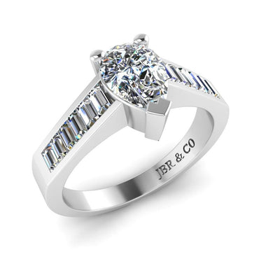 JBR Classic Pear Cut Sterling Silver Ring - JBR Jeweler