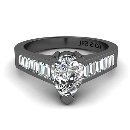 JBR Classic Pear Cut Sterling Silver Ring - JBR Jeweler