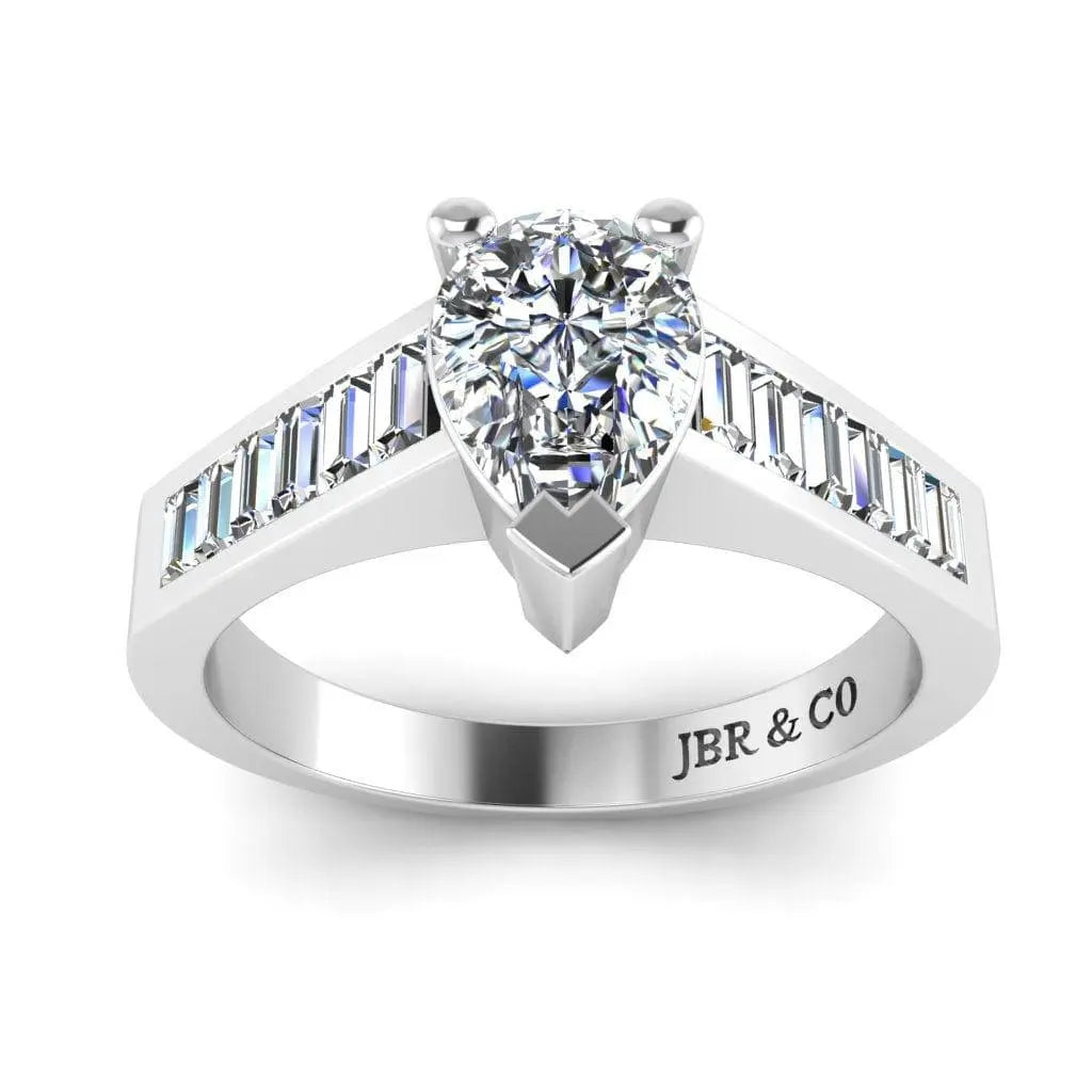 JBR Classic Pear Cut Sterling Silver Ring - JBR Jeweler