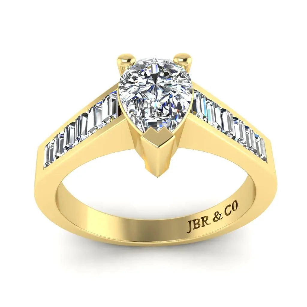 JBR Classic Pear Cut Sterling Silver Ring - JBR Jeweler