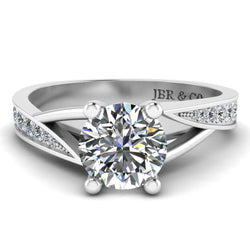 JBR Classic Round Cut Solitaire Sterling Silver Engagement Ring - JBR Jeweler