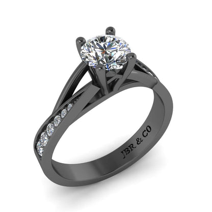 JBR Classic Round Cut Solitaire Sterling Silver Engagement Ring - JBR Jeweler