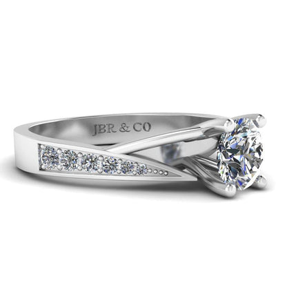 JBR Classic Round Cut Solitaire Sterling Silver Engagement Ring - JBR Jeweler