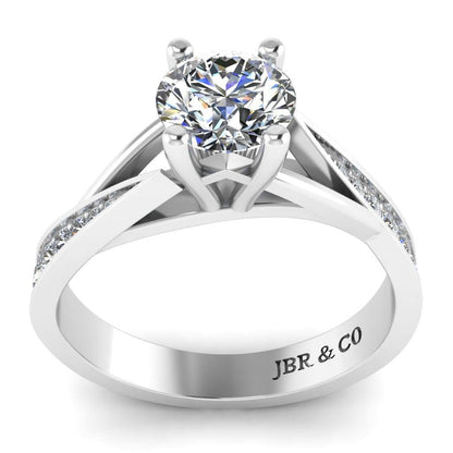 JBR Classic Round Cut Solitaire Sterling Silver Engagement Ring - JBR Jeweler