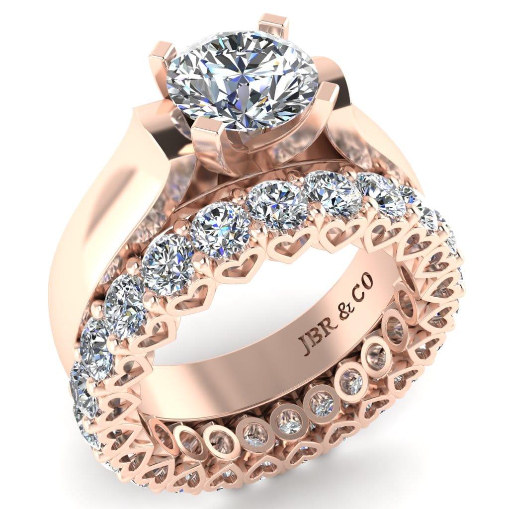 JBR Classic Round Cut Sterling Silver Ring Bridal Set - JBR Jeweler