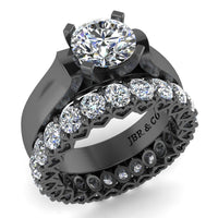 JBR Classic Round Cut Sterling Silver Ring Bridal Set - JBR Jeweler