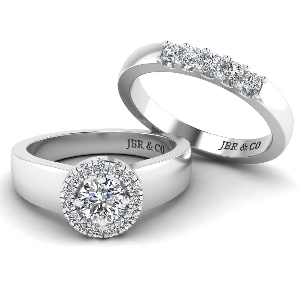 JBR Classic Round Cut Sterling Silver Ring Set - JBR Jeweler