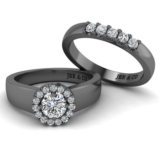 JBR Classic Round Cut Sterling Silver Ring Set - JBR Jeweler