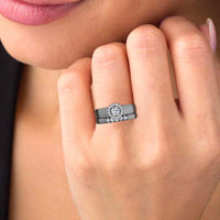 JBR Classic Round Cut Sterling Silver Ring Set - JBR Jeweler