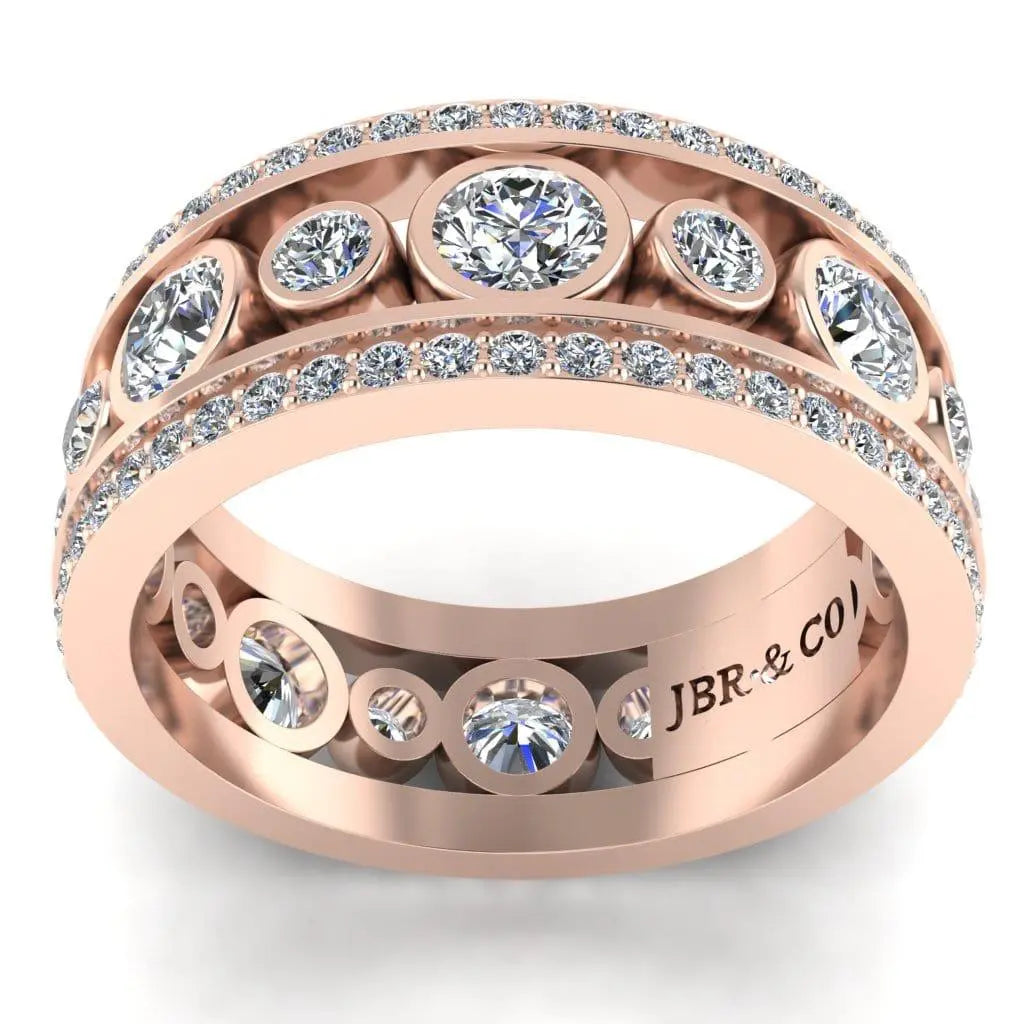 JBR Classic Round Cut Sterling Silver Women's Eternity Band - JBR Jeweler