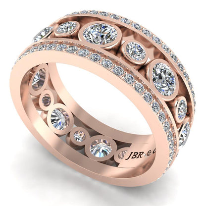 JBR Classic Round Cut Sterling Silver Women's Eternity Band - JBR Jeweler