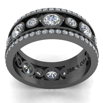 JBR Classic Round Cut Sterling Silver Women's Eternity Band - JBR Jeweler