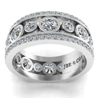 JBR Classic Round Cut Sterling Silver Women's Eternity Band - JBR Jeweler