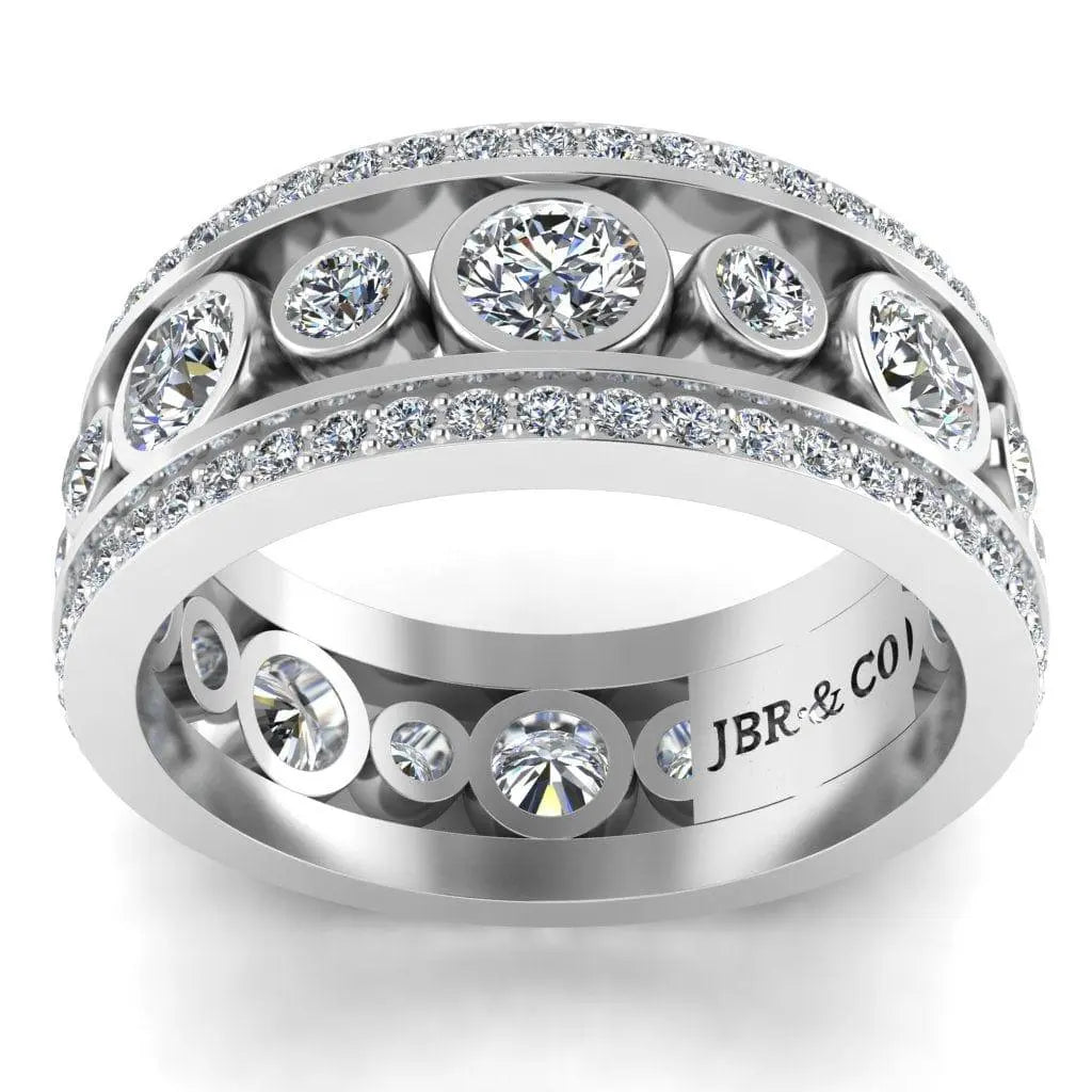 JBR Classic Round Cut Sterling Silver Women's Eternity Band - JBR Jeweler