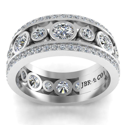 JBR Classic Round Cut Sterling Silver Women's Eternity Band - JBR Jeweler