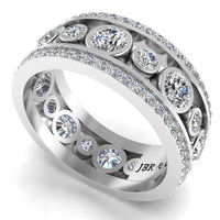 JBR Classic Round Cut Sterling Silver Women's Eternity Band - JBR Jeweler