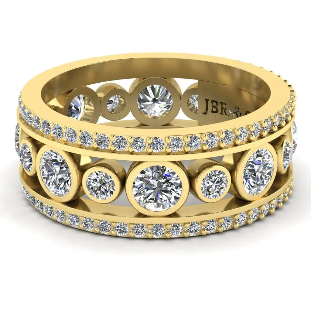 JBR Classic Round Cut Sterling Silver Women's Eternity Band - JBR Jeweler