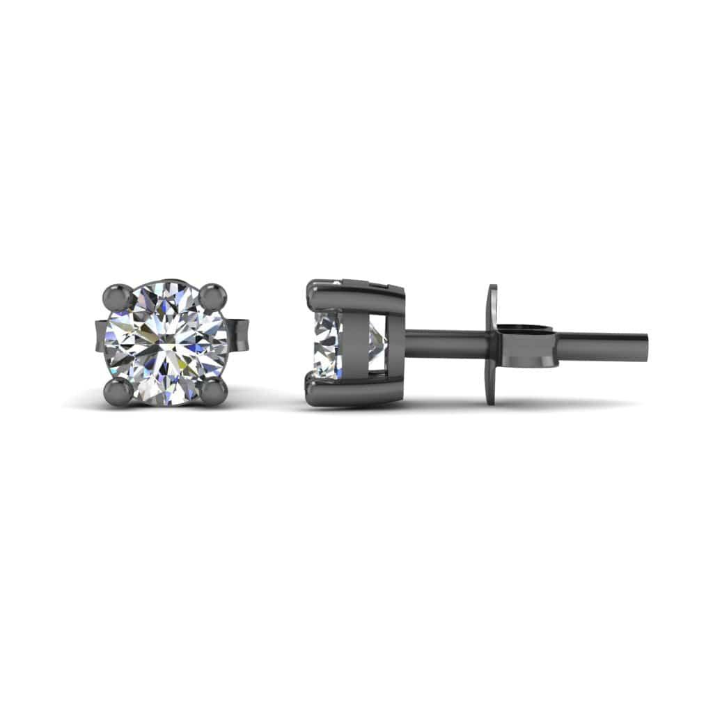 JBR Classic Round Diamonds Sterling Silver Stud Earrings - JBR Jeweler