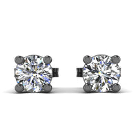 JBR Classic Round Diamonds Sterling Silver Stud Earrings - JBR Jeweler