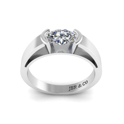 JBR Classic Solitaire Oval Cut Sterling Silver Ring - JBR Jeweler