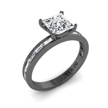 JBR Classic Solitaire Princess Cut Sterling Silver Promise Ring - JBR Jeweler