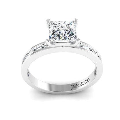 JBR Classic Solitaire Princess Cut Sterling Silver Promise Ring - JBR Jeweler