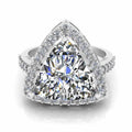 JBR Classic Trillion Cut Halo Design Sterling Silver Ring - JBR Jeweler