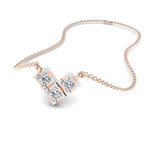 JBR Classic Two Tone Round Cut Stone Pendant Sterling Silver Necklace - JBR Jeweler