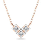JBR Classic Two Tone Round Cut Stone Pendant Sterling Silver Necklace - JBR Jeweler