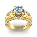 JBR “Collar” Modern Round Cut Sterling Silver Ring - JBR Jeweler