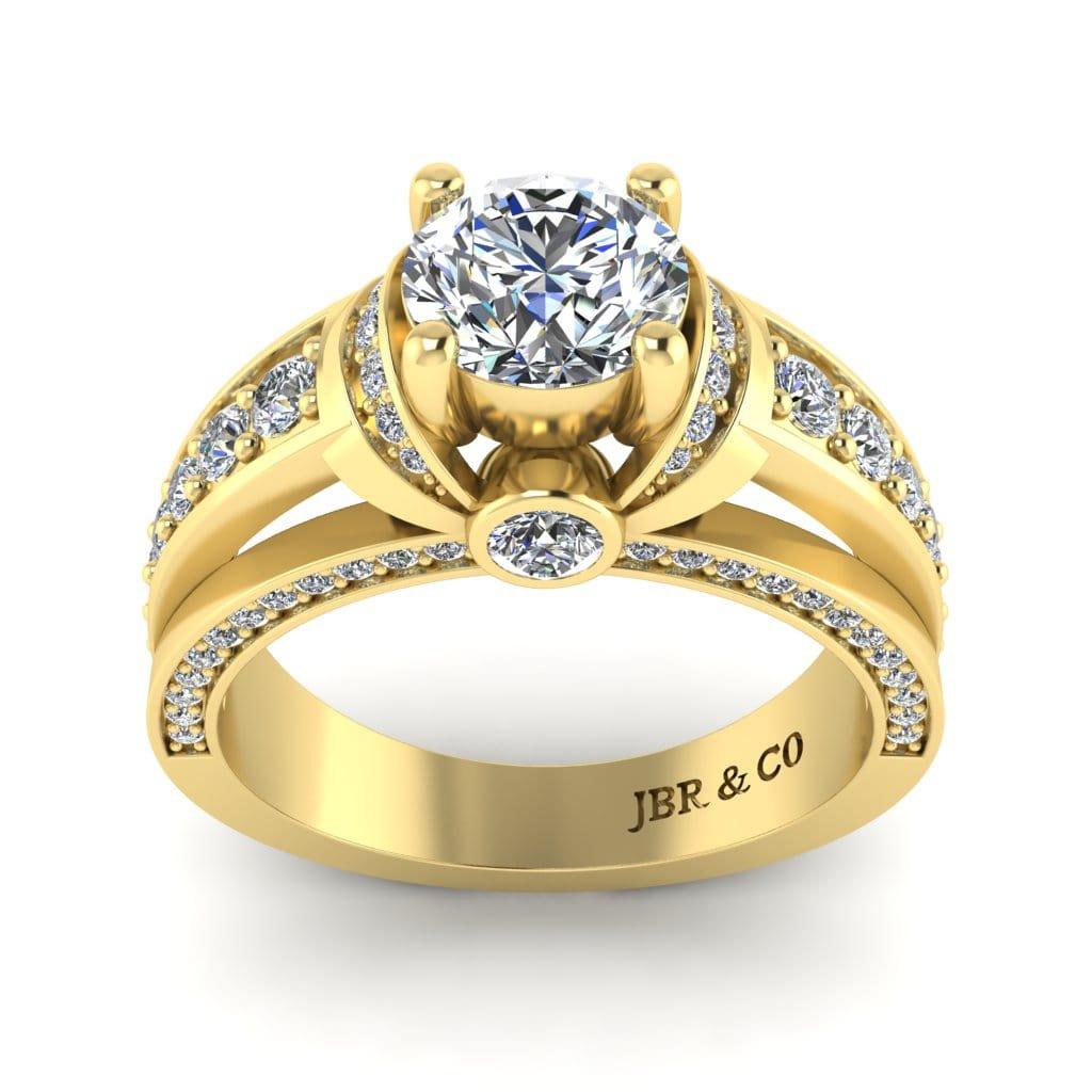 JBR “Collar” Modern Round Cut Sterling Silver Ring - JBR Jeweler