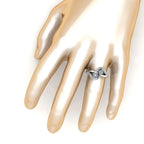 JBR Crossover Round Cut Diamonds Sterling Silver Promise Ring - JBR Jeweler
