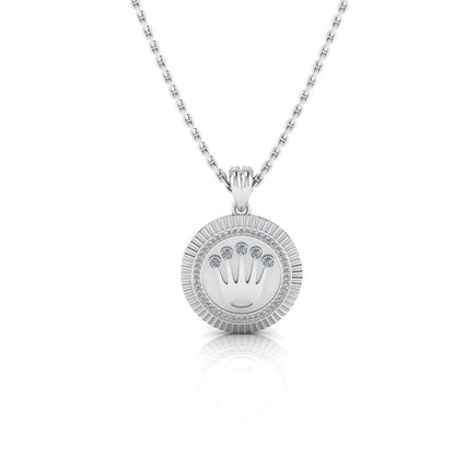 JBR Crown Style Medallion Rolex Sterling Silver Necklace - JBR Jeweler